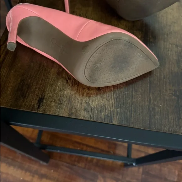 Jessica Simpson Coral Pointed Toe Pumps - Bright Coral Heels - Picture 4 of 4